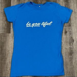 💞 Junior’s Small Blue “Be-You-Tiful” Tee